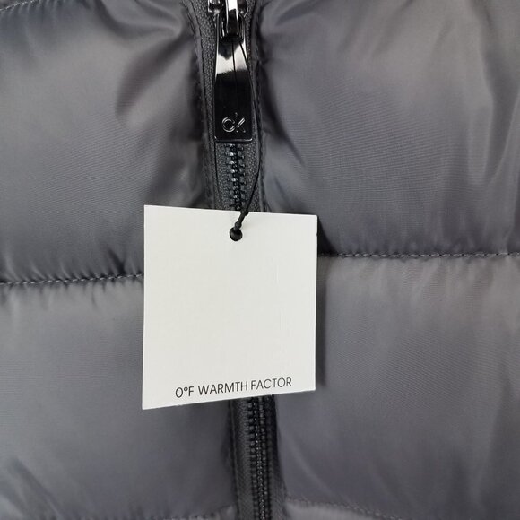NEW Calvin Klein Size M Long Hooded Quilted Parka Winter Coat in Gray/Black NWT - Picture 5 of 14